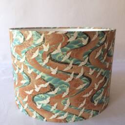 Lampshade 30 cm Wide 21 High - Hand Made With Silk Screen Printed Japanese Chiyogami Paper - thumbnail 3