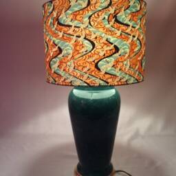 Lampshade 30 cm Wide 21 High - Hand Made With Silk Screen Printed Japanese Chiyogami Paper - thumbnail 2