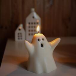 Set Of 2 Ghost Candles, Halloween Decor, Thanksgiving Fall Home Autumn Candle, Gift - thumbnail 3