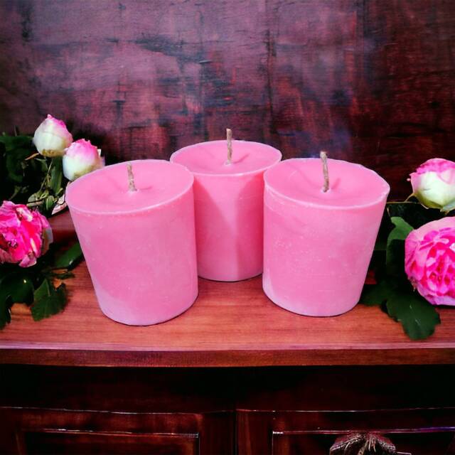 Rose + Peony Scented Soy Candle Votives Rustic Farmhouse Home Decor Fragrance - image 1