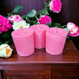 Rose + Peony Scented Soy Candle Votives Rustic Farmhouse Home Decor Fragrance - thumbnail 3