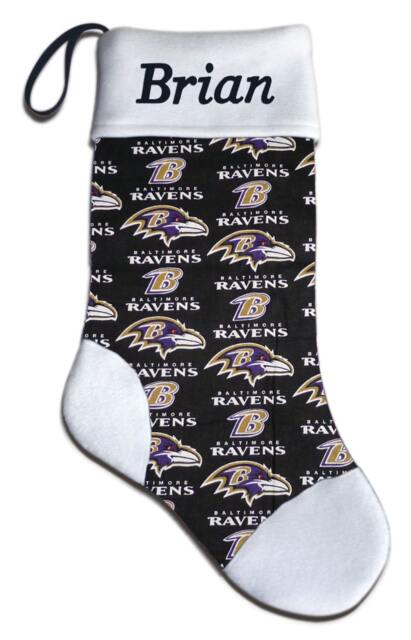 Personalized Nfl Baltimore Ravens Football Christmas Stocking Embroidered