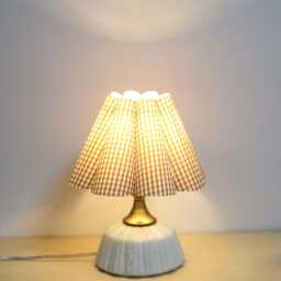 Handmade Brown Plaid Table Lamp Ceramic Base Home Decor - thumbnail 4