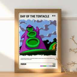Day Of The Tentacle - 1993 Minimalist Retro Poster - Video Game Wall Art Print Gaming Gift A5-A4-A3-A2-A1 Unframed Canvas - thumbnail 2
