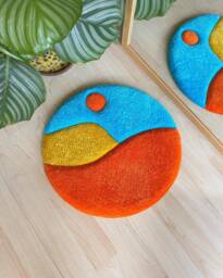 Mystical Nature Tufted Rug/Handmade Plant Pot
