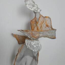 Art Deco Woman Metal Wall Art Sculpture Woman Figurine Abstract Wire Mesh Gift For Her Mom Mother Day Wedding Gift - thumbnail 2