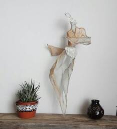 Art Deco Woman Metal Wall Art Sculpture Woman Figurine Abstract Wire Mesh Gift For Her Mom Mother Day Wedding Gift - thumbnail 3