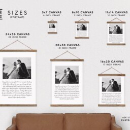 Custom Wedding Photo & Anniversary Message On Canvas With Wood Poster Hanger - Pix Gift - Gift For Her - thumbnail 2