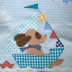 Personalized Name Pillow - Ahoy Puppy Baby Gift Christening Birth Children's 40 X cm - thumbnail 2