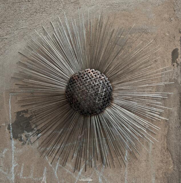 Metal Sun - Round Wall Sculpture, Brutalist Art By The Steel Style Things, Iron Anniversary Gift - image 1