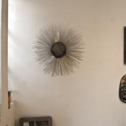 Metal Sun - Round Wall Sculpture, Brutalist Art By The Steel Style Things, Iron Anniversary Gift - thumbnail 4