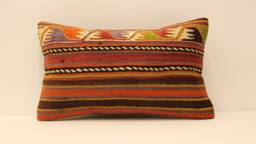 Pillow Cover - Classic Kilim Cover, -Sofa -Ticking Striped-Home Sofa Pillows -Decorative -12x20 Inches- Koef-397 - thumbnail 1