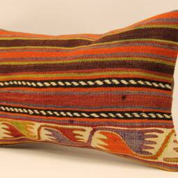 Pillow Cover - Classic Kilim Cover, -Sofa -Ticking Striped-Home Sofa Pillows -Decorative -12x20 Inches- Koef-397 - thumbnail 3
