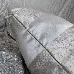 Luxury Striped Marble Cushion Cover Beige Grey Designer Fabric - Handmade UK - thumbnail 3