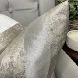 Luxury Striped Marble Cushion Cover - Pillow Designer Fabric Handmade Double Sided Beige Grey Home Decor - thumbnail 2