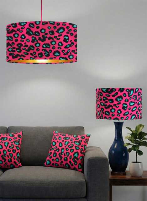 Handmade By Order Luxury Pink Teal Blue Leopard Skin Dots On Velvet Drum Lamp Shade Pendant Light All Shapes & Size Available - image 1