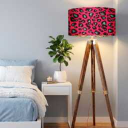 Handmade By Order Luxury Pink Teal Blue Leopard Skin Dots On Velvet Drum Lamp Shade Pendant Light All Shapes & Size Available - thumbnail 3