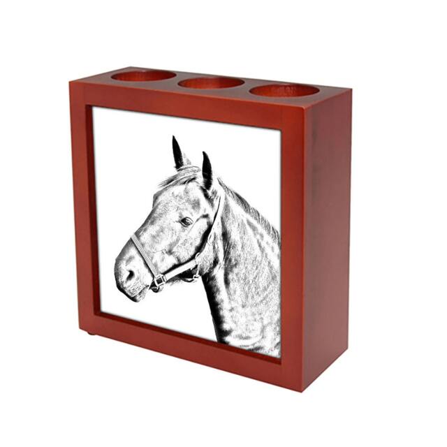 Danish Warmblood - Wooden Stand For Candles/Pens With The Image Of A Horse New Collection - image 1