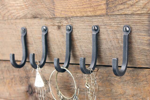 Hand Forged Metal Key Hook, Square Style - image 1