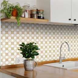 Talavera Cream & White Tile Stickers Wall Mural Bath Tile Mexican Set Of 20 Tiles Decals Kitchen Tiles K14 - thumbnail 2