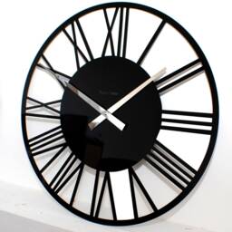 Gloss White Orange Red Silver Skeleton Roman Wall Clock - thumbnail 4
