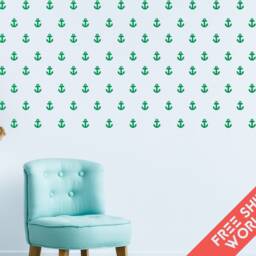 Anchor Blue Sailor Boat Wall Decals Decor Stickers Nursery Baby Boy Modern & Scandinavian - Sets Of 25 - thumbnail 4