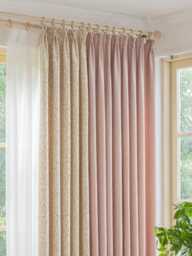 Ronnie Jacquard Curtain, Pink Curtain For Nursery, Custom Panel, Grils Room Drapes Kidsroom & Livingroom, 1Pc - thumbnail 1