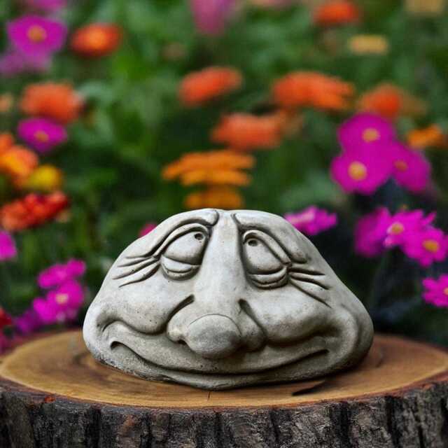 Concrete Funny Face Statue Playful Stone Figurine Outdoor Garden Decoration Yard Ornament Humorous Lawn Sculpture Handmade Gift For Home - image 1