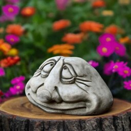 Concrete Funny Face Statue Playful Stone Figurine Outdoor Garden Decoration Yard Ornament Humorous Lawn Sculpture Handmade Gift For Home - thumbnail 2