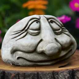 Concrete Funny Face Statue Playful Stone Figurine Outdoor Garden Decoration Yard Ornament Humorous Lawn Sculpture Handmade Gift For Home - thumbnail 4