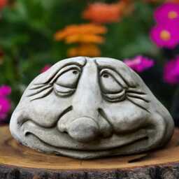 Concrete Funny Face Statue Playful Stone Figurine Outdoor Garden Decoration Yard Ornament Humorous Lawn Sculpture Handmade Gift For Home - thumbnail 3