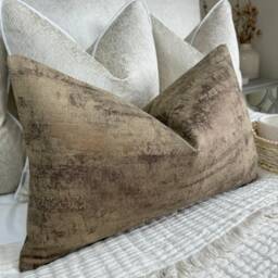 Gold Copper Cushion Cover, Bolster Pillow Throw Cover Perfect For Brown Interior, Designer Prestigious Textile Caesar Sienna - thumbnail 1