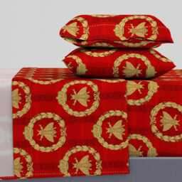 Honeybee Sheets - Napoleonic Bees Queen Bee By Peacoquettedesigns Royal Faux Gilt Napoleon Cotton Sateen Sheet Set Bedding Spoonflower