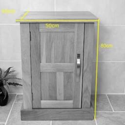 Cloakroom Bathroom Vanity Unit Oak Quartz Stone Ceramic Wash Basin 309Bqcbc - thumbnail 4