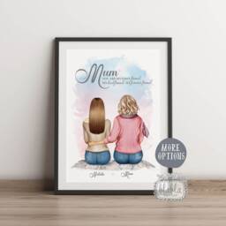 Mother & Daughter Print, Gift For Mum, Mother, Personalised Mothers Day Gift, Mom, Family Print - thumbnail 2