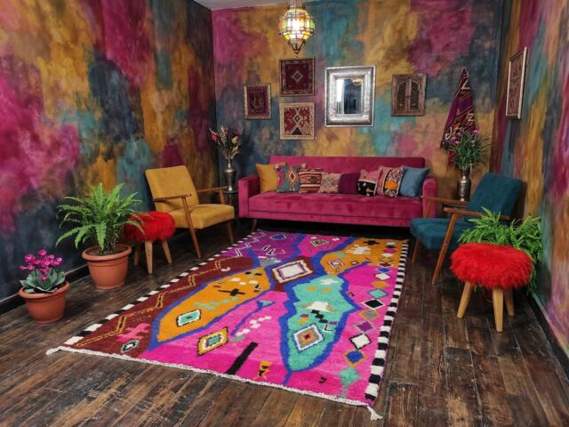 Handmade Colorful Moroccan Rug Berber Wool Area Rug - image 1