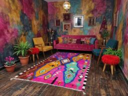 Handmade Colorful Moroccan Rug Berber Wool Area Rug - thumbnail 1