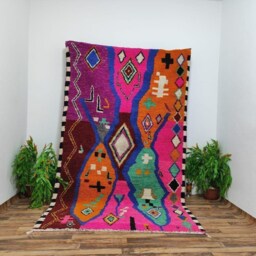 Handmade Colorful Moroccan Rug Berber Wool Area Rug - thumbnail 2