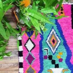 Handmade Colorful Moroccan Rug Berber Wool Area Rug - thumbnail 4
