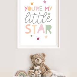 Little Star Print, Girls Nursery Prints, Wall Art, Baby Room, Pastel Colour, Bedroom Decor, Kids Decor - thumbnail 3