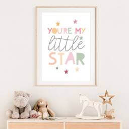 Little Star Print, Girls Nursery Prints, Wall Art, Baby Room, Pastel Colour, Bedroom Decor, Kids Decor - thumbnail 2