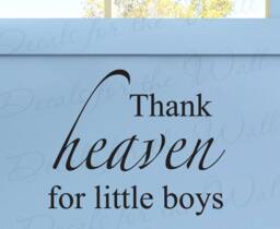 Thanks Heaven For Little Boys Boy Room Kid Baby Nursery Large Wall Decal Art Letters Vinyl Lettering Quote Sticker Decoration Decor K74 - thumbnail 1