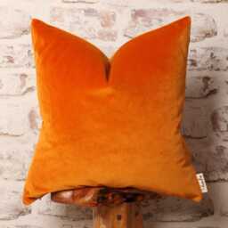 Burnt Orange Luxury Velvet Cushion Cover Mid-Century Modern Linwood Design - thumbnail 2