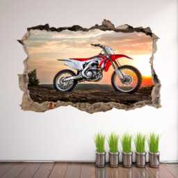 Motorbike Sunset Wall Decal Sticker - Art Mural Poster Print For Home Decor - Dl38 - thumbnail 2