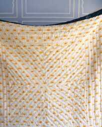 Hand-Block Printed Cotton Quilt Set Reversible Yellow Sun Bedspread, Twin/Queen King Comforter