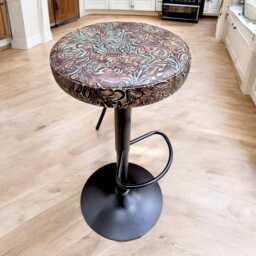 Genuine Leather Counter Bar Stools Featuring A Unique Embossed Pattern - C - Gl - thumbnail 1