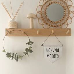 Hakuna Matata Pennant Flag Wall Hanging Banner I Boho Canvas Sign Safari Nursery Decor - Lion Room - thumbnail 2