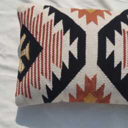 Handwoven Southwestern Pillow Cover Turkish Kilim Lumbar Cushion - 14x20 - thumbnail 2