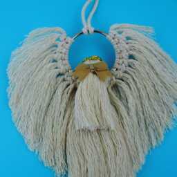Handmade Macrame Guardian Angel Holiday Doll Wall Car Decoration Ornament Treasuresbytiziana Fairy Wings Decor - thumbnail 4