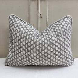Fermoie Wicker Luxury Designer Decorative Grey Beige Linen Cushion Pillow Throw Cover - thumbnail 1